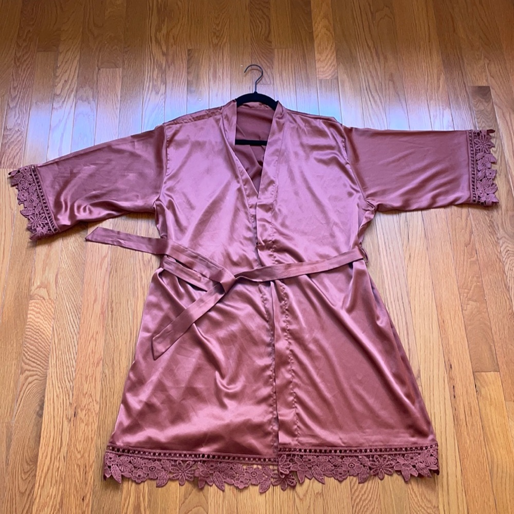 Burnt Orange Silk Robe
